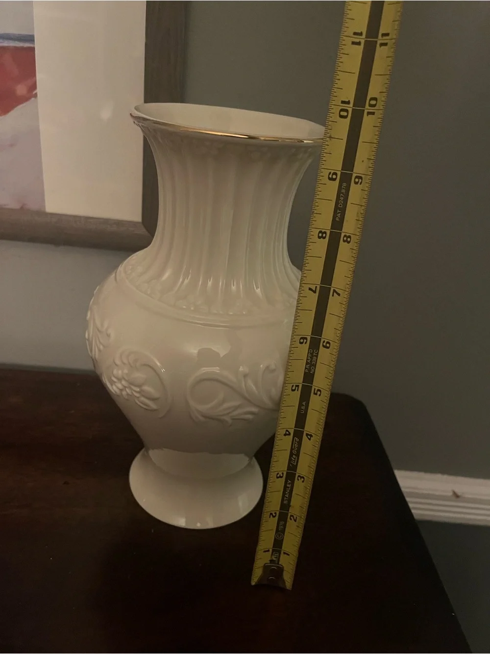 Vintage Lenox Classic Ivory Porcelain Fluted Swirl Urn Vase 9 Inch Gold Trim